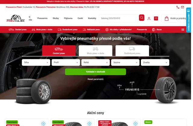 Náhled webu pneuhajek.cz